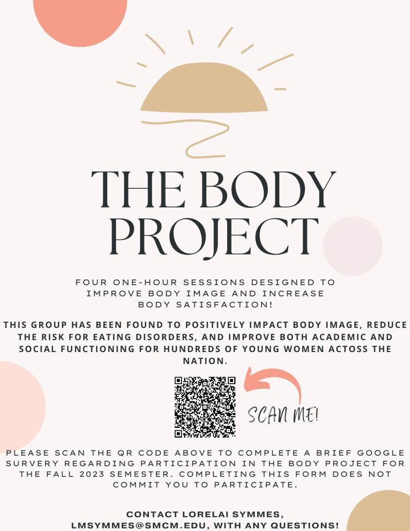 The Body Project Four onehour classes designed to improve body image